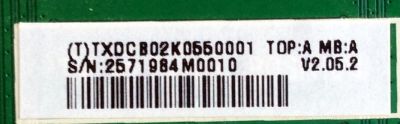 MAIN / VIZIO 756TXDCB02K055 / 715G6013-M01-000-004X / TXDCB02K0550001 / (T)TXDCB02K0550001 / MODELO E500I-A1 LTYWNTBQ / E500I-A1 LTYWNTBP / PANEL TPT500J1-HVN04 REV:S16SC	 - Imagen 2