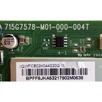 MAIN / VIZIO XFCB02K0440 / 715G7578-M01-000-004T / (Q)XFCB02K044020Q / W5922033263 / MODELO D32H-C1 LTTUTBDR / PANEL TPT315B5-WX226.K REV:S4850F	 - Imagen 2