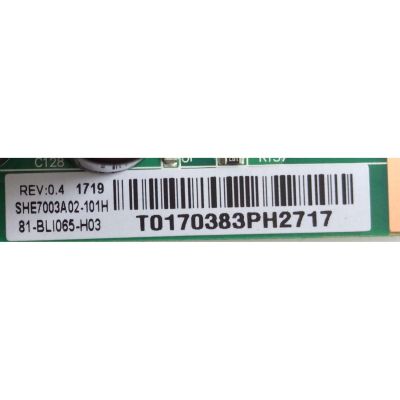 LED DRIVER PARA TV TCL / NUMERO DE PARTE 81-BLI065-H03 / SHE7003A-101H / DLBB455 REV:0.4 / SHE7003A02-101H / DISPLAY V650DJ4-QS5 / MODELO 65S401 - Imagen 2