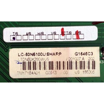 MAIN / SHARP 201007 / 186305 / RSAG7.820.6846/ROH / LTDN60K380WUS / MODELO LC-60N5100U / PANEL HE600HF-B21(010)\S0\XP\GM\ROH	 - Imagen 2