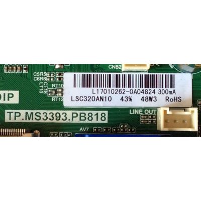 MAIN / FUENTE / (COMBO) / ELEMENT L17010262 / TP.MS3393.PB818 / 890-M00-03N61 / VERSION 0XC773 / PANEL LSC320AN10 / MODELO ELEFW328 - Imagen 3