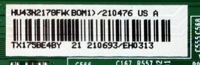 MAIN / FUENTE / (COMBO) / SHARP 210476 / RSAG7.820.7456/ROH / 210693/EH0313 / TX175BE4BY / MODELO LC-43P5000U / PANEL HV43H2178FWKBOM1	 - Imagen 2