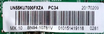 MAIN PARA TV SAMSUNG / NUMERO DE PARTE BN94-10781V / BN41-02528A / BN97-10970A / BN9410781V / PANEL CY-KK055HGLVAH / MODELOS UN55MU7000 / UN55KU7000 / UN55MU7000FXZA FA01 / UN55KU7000FXZA FB03 - Imagen 2