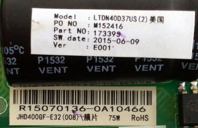 MAIN / FUENTE / (COMBO) / HISENSE 173395 REV:E001 / TP.MS3393.PB851 / LTDN40D37US (2) / MODELO 40H3E / PANEL JHD400GF-E32(008)\S30\FM\ROH\ 	 - Imagen 2