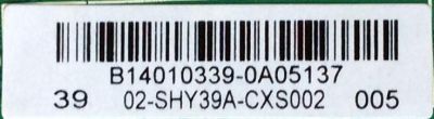MAIN / FUENTE / (COMBO) / SANYO 02-SHY39A-CXS002  / TP.MS3393T.PB79 / B14010339 / B14020654 / DISPLAY 	V390HJ1-P02 REV.C1 / MODELO FVD3924  P39D24-00 / PANEL LVF390CMDX E2 V1 - Imagen 2