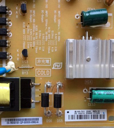 FUENTE DE PODER / INSIGNIA 1950S01001 / 4H.B1660.091 / 19.50S01.001 / B166-701 / MODELO NS-50D400NA14 - Imagen 2