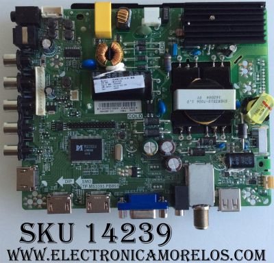 MAIN / FUENTE / (COMBO) HISENSE 195209 / HU40M2160F / R16050389 / TP.MS3393.PB851 / MODELO 40H3C1 / PANEL JHD400DF-E31	