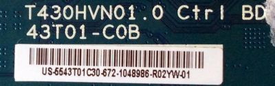 T-CON / ELEMENT 55.43T01.C30 / T430HVN01.0 / 43T01.C0B / 5543T01C30 / MODELO ELST4316S C7A1M / ELST4316S D7A0M	 - Imagen 2
