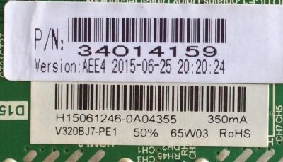 MAIN / FUENTE / (COMBO) / WESTINGHOUSE 34014159 / TP.MS3393.PB851 / H15071275 / MODELO WD32HT1360 TW-00311-B032F	 - Imagen 2