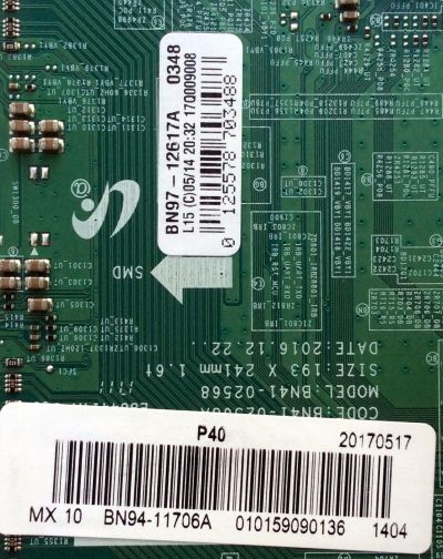 MAIN PARA TV SAMSUNG / NUMERO DE PARTE BN94-11706A / BN41-02538A / BN97-12617A / BN9411706A / PANEL CY-WK055HGLV1H / MODELO UN55MU6500 / UN55MU6500FXZA FA01 - Imagen 2