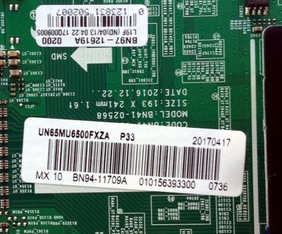 MAIN PARA TV SAMSUNG / NUMERO DE PARTE BN94-11709A / BN41-02568A / BN97-13619A / BN9411709A / PANEL CY-WK065HGLV1H / MODELO UN65MU6500 / UN65MU6500FXZA FA01 - Imagen 4