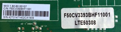 MAIN / WESTINGHOUSE 42T0147 / CV3393BH-F / 1.80.60.00107 / F50CV3393BHF11001 / LTE50308 / MODELO DWM50F3G1  VER:TW-77521-A050D / PANEL  D500D3-GG55-C0X / T500HVN04.1	 - Imagen 3