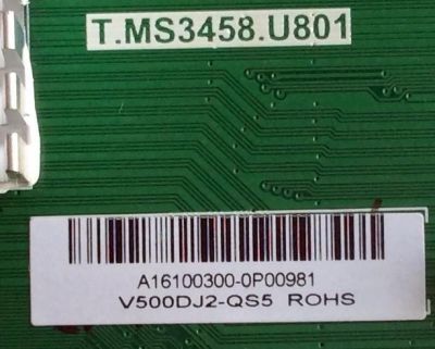 MAIN / RCA A16100300 / T.MS3458.U801 / AE0010758 / MODELO RLDED5099-UHD-A / PANEL V500DJ2-QS5-M3-12V	 - Imagen 3