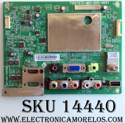 MAIN / VIZIO 756TXFCB02K0220 / 715G7572-M01-000-004Y / (Q)XFCB02K022020X / PANEL TPM236WH2-BJ1P03.N REV:NC1F / MODELOS D24H-C1 LTT6SLCR / D24H-C1 ltt6slcr	