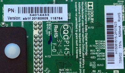 MAIN FUENTE PARA TV ELEMENT ORIGINAL / NUMERO DE PARTE 34014433 / H15081515 / TP.MS3393.PB851 / PANEL T500HVN08.8 / MODELO ELEFW505 - Imagen 2