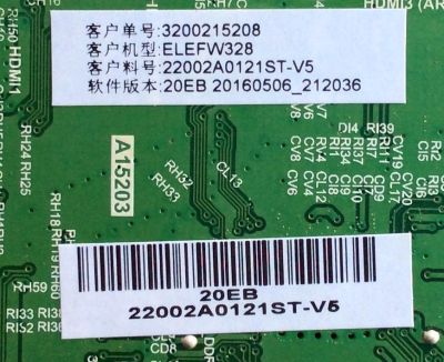 MAIN / FUENTE / (COMBO) / ELEMENT H16071100 / TP.MS3393T.PB758 / 22002A0121ST-V5 / MODELO ELEFW328 / PANEL BOEI320WX1-01	 - Imagen 2