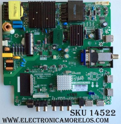 MAIN / FUENTE / (COMBO) / SCEPTRE A16089754 / TP.MS3458.PC758 / MODELO U50 / PANEL V500DJ2-QS5 