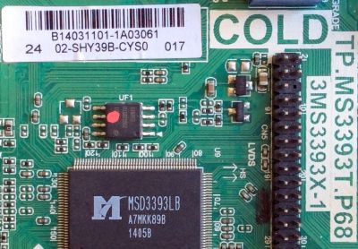 MAIN / FUENTE / (COMBO) SANYO B14031101 / 02-SHY39B-CYS0 / TP.MS3393T.P68 / 3MS3393X-1 / MODELO DP24E14 P24E14-00 / PANEL V236BJ1-P01 REV.C2  - Imagen 2