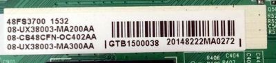 MAIN / TCL 08-CS48CFN-OC402AA / 80-UX38003-MA200AA / 08-UX38003-MA300AA / V8-UX38001-LF1V025(C2) / 40-UX38NA-MAG2HG /GTB1500038 /MODELO 48FS3700 48FS3700TFAA /PANEL LVF480ND2L - Imagen 3