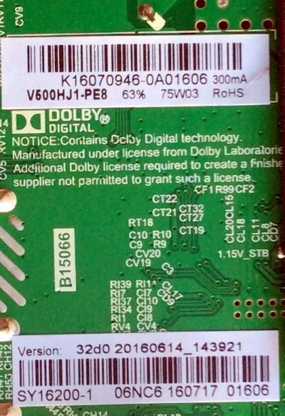 MAIN / FUENTE / (COMBO) / ELEMENT K16070946 / SY16200-1 / TP.MS3393.PB801 / 20160614_143921 / MODELO ELEFW5016 / PANEL V500HJ1-PE8 REV:C7 - Imagen 2