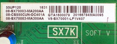 MAIN PARA TV TCL / NUMERO DE PARTE 08-CS550CUN-OC401A / 40-SX7KNA-MAG4HG / 40-SX7KNA-MAG4HG / V8-SX70001-LF1V407 / GTA1600079 / 08-SX70003-MA200AA / MODELO 55UP120 - Imagen 2