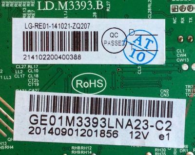 MAIN / RCA GE01M3393LNA23-C2 / 20140901201856 12V e1 / LD.M3393.B / 20140901201856 / MODELO LED32G30RQD - Imagen 2