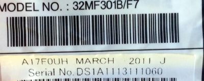 MAIN / MAGNAVOX A17F0MMA-001-DM / A17F0UH / BA17F1G0401 1 / MODELO 32MF301B / F7 DS1 / 32MF301B / F7 DS2 / PANEL UK32MXB - Imagen 3