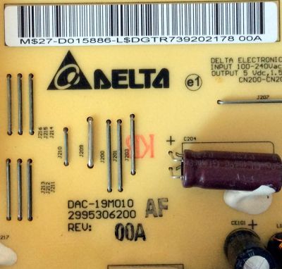 FUENTE DE PODER / VIEWSONIC 27-D015886 / DAC-19M010 / 2995306200 / MODELO VG2230WM / PANEL A220Z1-H01	 - Imagen 2