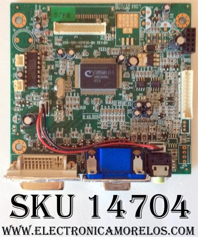 MAIN / VIEWSONIC 899-VLG-19A2D-AH / 200-100-VG1930-AH / NLD930074204524 / MODELO VG1930WM VS11419 / PANEL M190A1-L02	
