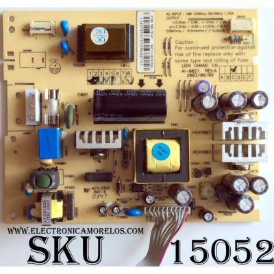 FUENTE DE PODER BACKLIGHT / HP 313818879741  /  AI-0021 / REV: A  / MODELO 1502