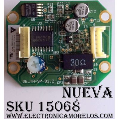 PLACA CONTROLADORA DEL VENTILADOR / TOSHIBA OC-SPD0C0-004 / DELTA-SP-B3.2 / 0613-A0662 / REV:00 / MODELOS 56HM195 / 56MX195 / 62HM195 / 72HM195 / 72MX195	