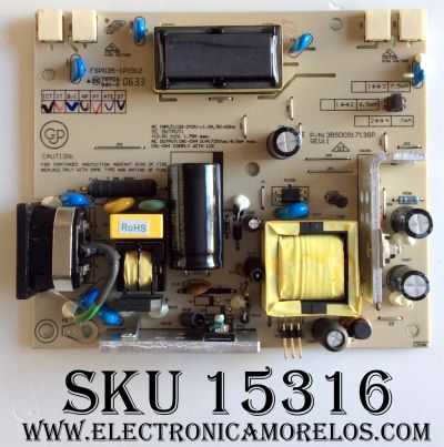 FUENTE / BACKLIGHT / VIEWSONIC AS02B012DD1 / 3BS0091713GP / FSP035-1PI01Z / MODELOS VX724 / VX912 / VX910 / VX924