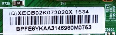 MAIN / VIZIO 756TXECB02K0730 / XECB02K073 / 715G7234-M01-001-004M / MODELO D28H-C1 LTT3TFAR / PANEL TPT275B5-A014 REV:S11E	 - Imagen 2