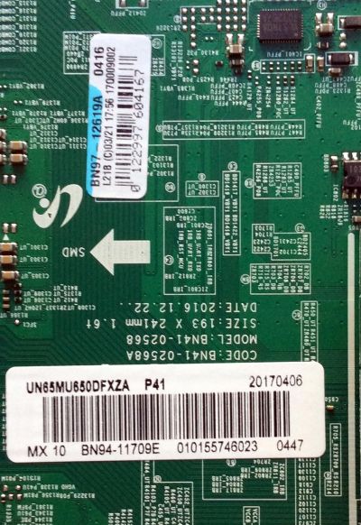 MAIN / SAMSUNG BN94-11709E  / BN41-02568A / BN97-12619A / PANEL CY-WK065HGLV2H JW14 / MODELO UN65MU650DFXZA FA01	 - Imagen 2