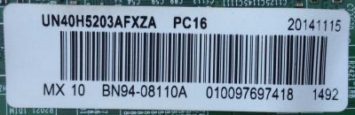 MAIN / SAMSUNG BN94-08110A / BN97-08781E / BN41-02245A / MODELO UN40H5203AFXZA UF05 / DISPLAY LSF400HM02-A01 / PANEL CY-DF400BGLV1H	 - Imagen 2