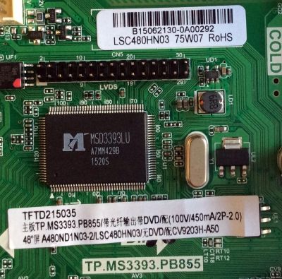 MAIN / FUENTE / (COMBO) / B15062130 / TP.MS3393.PB855 / A480ND1N03-2 / CV9203H-A50 / PANEL LSC480HN03 / MODELO 48'' - Imagen 2