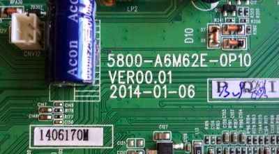 MAIN FUENTE ((COMBO)) PARA TV SPELER / NUMERO DE PARTE 5800-A6M62E-0P10 / 5800-A6M62E-0P10 VER00.01 / VER00.01 / 1402054M / 1406170M / 1402054M1069 / SK1402054M / PANEL LC320DXJ-SFE1 / LC320DXJ (SF)(F1) / MODELO SPLED32 - Imagen 3