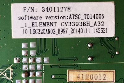 MAIN / FUENTE / (COMBO) / ELEMENT 41H0012 / CV3393BH-A32 / 34011278 / MODELO ELEFW328 / PANEL LSC320AN02 - Imagen 3