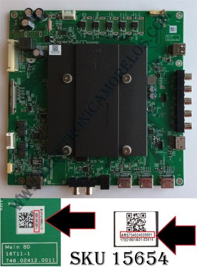 MAIN VIZIO 75502401000 / 748.02412.0011 / ARS734024020001 / LAKERS Y17 D43-E2 2 EN 1 MB / MODELO D43-E2 LWZJVNBT