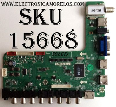 MAIN PARA TV VIOS / NUMERO DE PARTE SMT130798-2 / T.MS3393.73 / SMT130798-2-13859 / DISPLAY V500HK2-PS1 REV.C1 / MODELO TV50LED1301