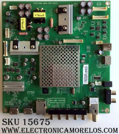 MAIN / VIZIO XHCB02K001 / (X)XHCB02K001050X / 715G7484-M1A-001-004Y / MODELO D50F-E1 LTMWVTET / PANEL TPT500J1-HVN07.U REV:S500Y	