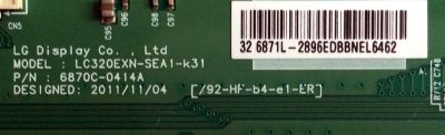 T-CON / RCA 6871L-2896E / 6870C-0414A / 2896E / SUSTITUTA 6871L-2896D / PANEL CN32HA826 / MODELOS LED32G30RQ / OCOSMO E32 CE3200-WX2201 / SCEPTRE E325BV-HD	 - Imagen 2