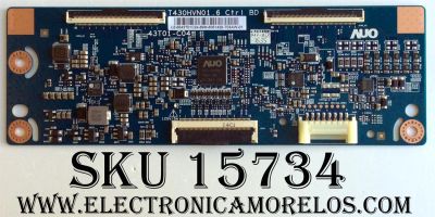T-CON / SAMSUNG BN96-35412C / 5543T01C24 / T430HVN01.6 CTRL BD / 55.43T01.C24 / MODELO UN43J5000BFXZA AA02 / PANEL CY-JJ043BGAV4H	