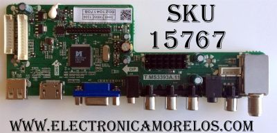 MAIN / HITACHI A14080401 / T.MS3393A.11 / 6021041708 / 8140800481 / MS3393A. 11B / 20140830 / PANELV236BJ1-P01 / MODELO LE24K381E HL4J00 