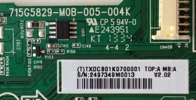 MAIN / SHARP 756TXDCB01K070 / TXDCB01K070 / 715G5829-M0B-005-004K / MODELO LC-39LE351U	 - Imagen 2