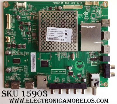 MAIN VIZIO / 756XECB02K019 / 715G6445-M01-000-004K / XECB02K019010X / MODELO E500I-B1E LTYWPLDQ / E500I-B1 LTYWPLDQ / PANEL TPT500J1-HVN04 Rev: S16SD