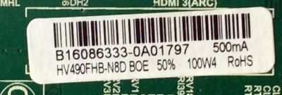 MAIN / FUENTE / (COMBO) / PROSCAN B16086333 / TP.MS3393.PC822 / T201608033A / MODELO ¨49¨ / PANEL HV490FHB-N8D  - Imagen 3