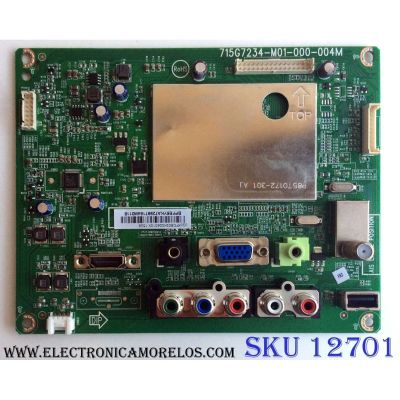 MAIN PARA TV VIZIO / NUMERO DE PARTE XFCB02K004 / 715G7234-M01-000-004M / 756TXFCB02K004 / 756TXFCB02K0040 / PANEL TPM236H3-BJIL01.N REV:NCAJ A / MODELO D24H-C1 LTT6SLBR