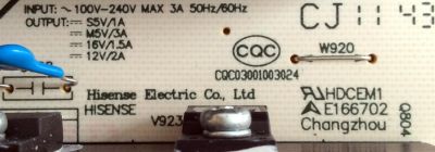 FUENTE DE PODER / HISENSE 155331 / RSAG7.820.4614/ROH / HLL-4047WB / E166702 / CQC03001003024 / PANEL V420H2-L06 REV.C1 / MODELO LTDN42V77US - Imagen 4