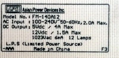FUENTE / BACKLIGHT INVERTER / WESTINGHOUSE 27-D018601 / FM-140A12 / 098-39006-05 / MODELO L2610NW - Imagen 4